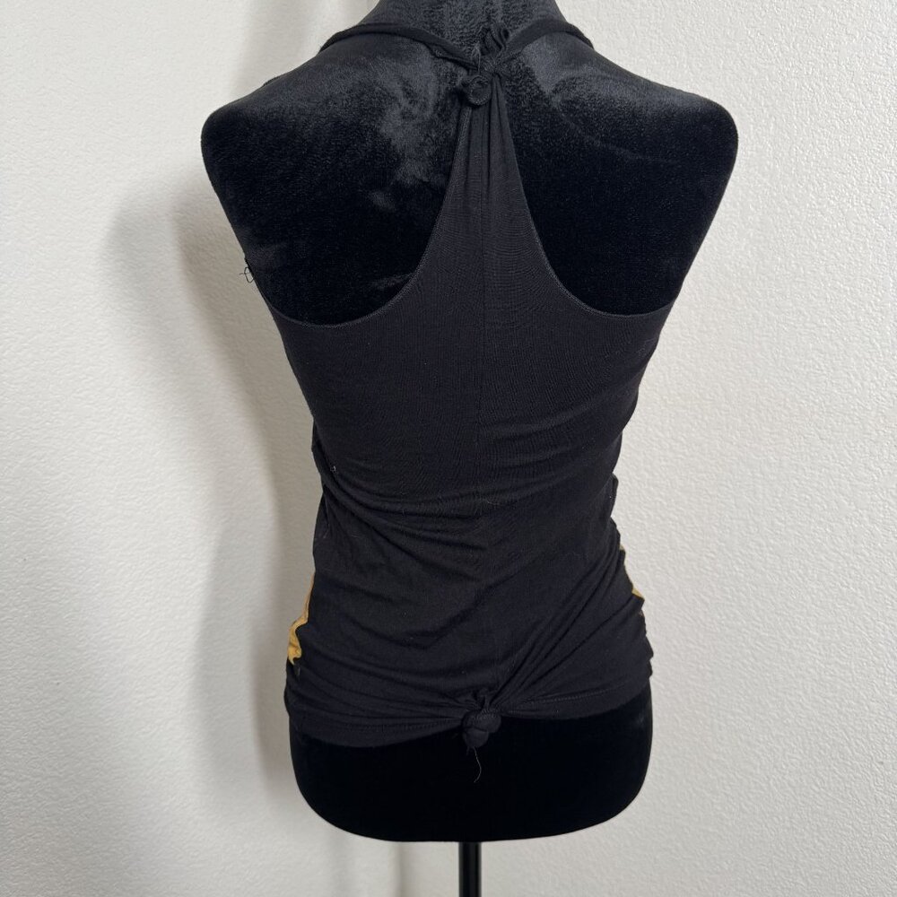 Sunflower Print Black Racerback Tank Top Small Rayon & Spandex Retro Doll‎ - Picture 3 of 8